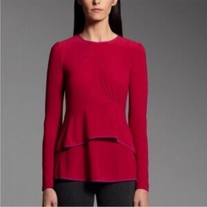 Narcisco Rodriguez for Design Nation Fuchsia Peplum Top Size Large